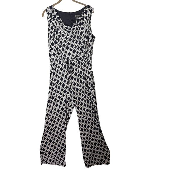 83. Enfocus Studio Sleeveless Jumpsuit – Size 14 - Adjustable Waist Navy Blue - Picture 1 of 5